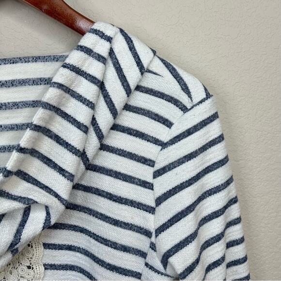 Anthropologie-Saturday Sunday Womens XS  Striped Cardigan Hood Layered Lace Boho - Picture 6 of 15